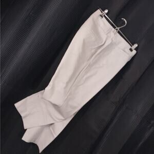 ANN TAYLOR FACTORY! PALEST GRAY CROPPED, RELAXED NOTCHED ANKLE PANTS! SZ 10P